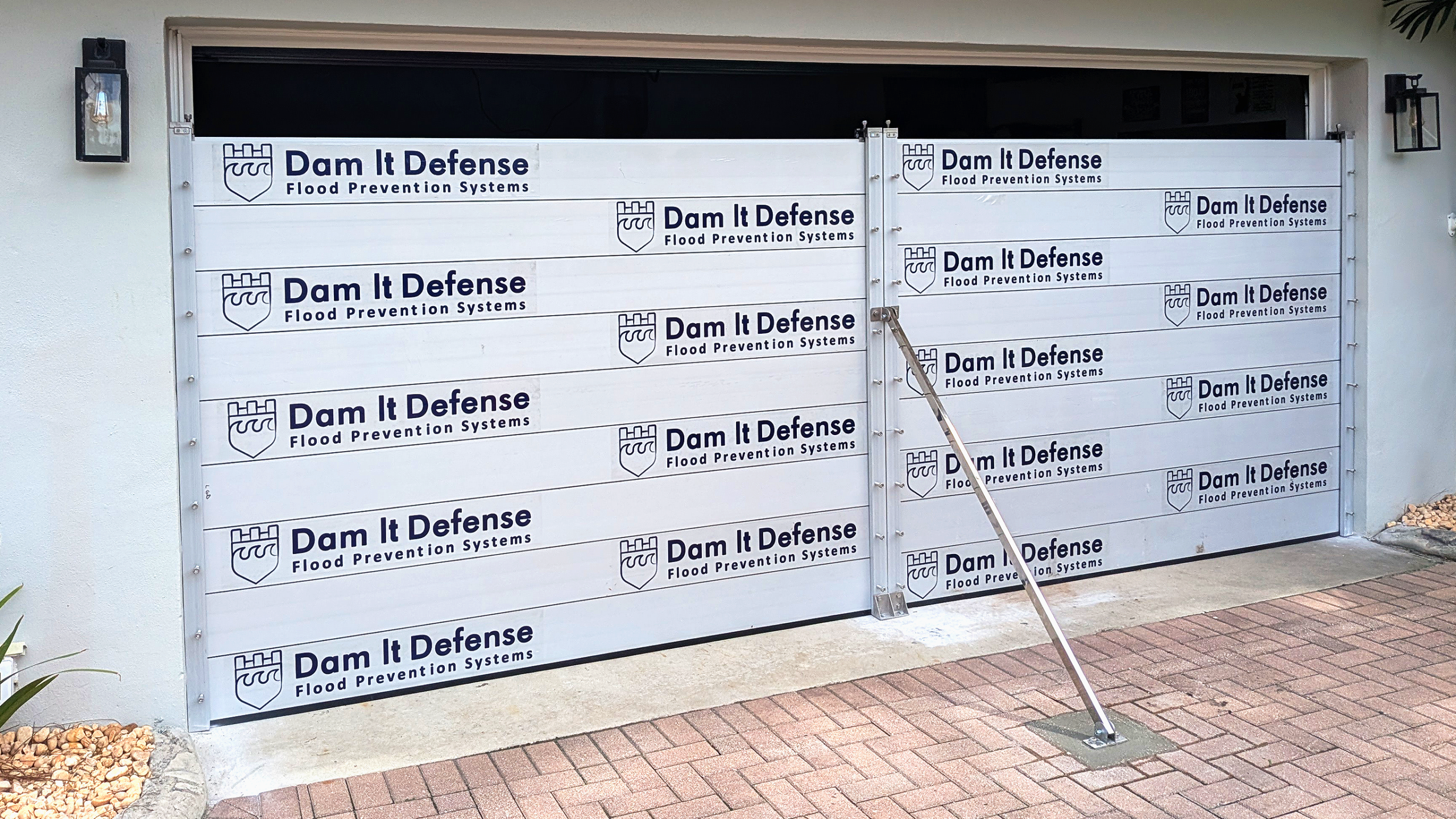 Florida flood protection system with custom aluminum flood barriers by Dam It Defense